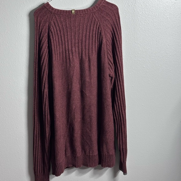 Columbia Men Knit Ribbed Crew Neck Sweater Red Pullover size XL - Picture 7 of 11